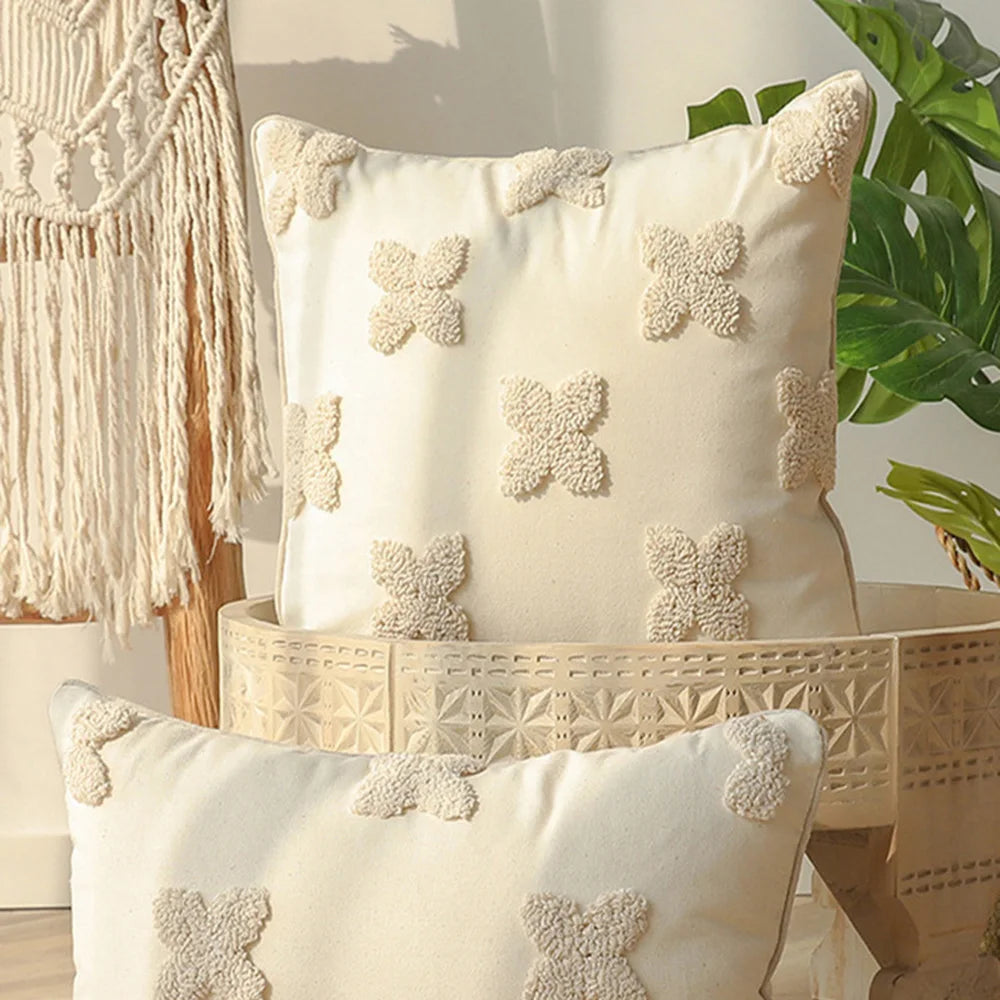 Light Luxury Floral Embroidered Pillow Case and Cushion Cover