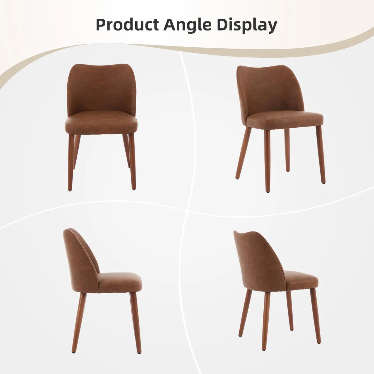 Modern Linen Upholstered Dining Chairs With Ergonomic Backrest