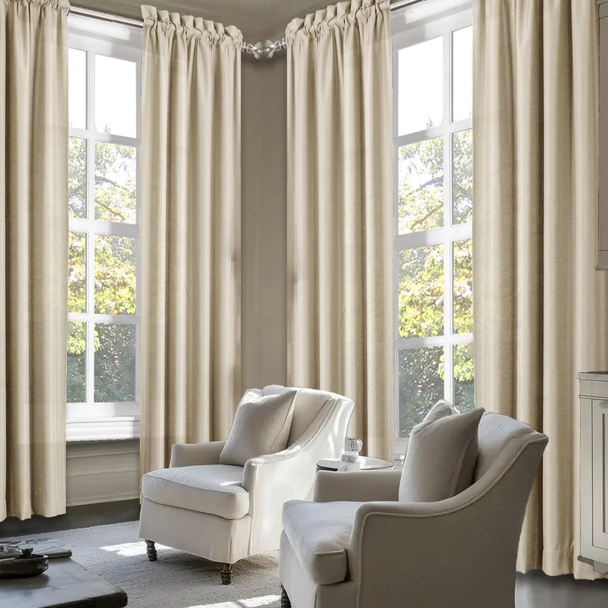 Sabalanica Light Filtering Polyester Curtain Panels Rod Pocket Bundle