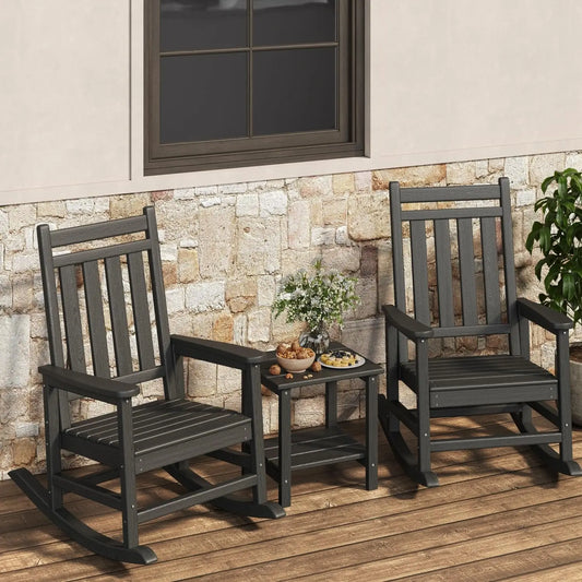 Garvee Rosewood Rocking Chair With Side Table For Patio Lounge