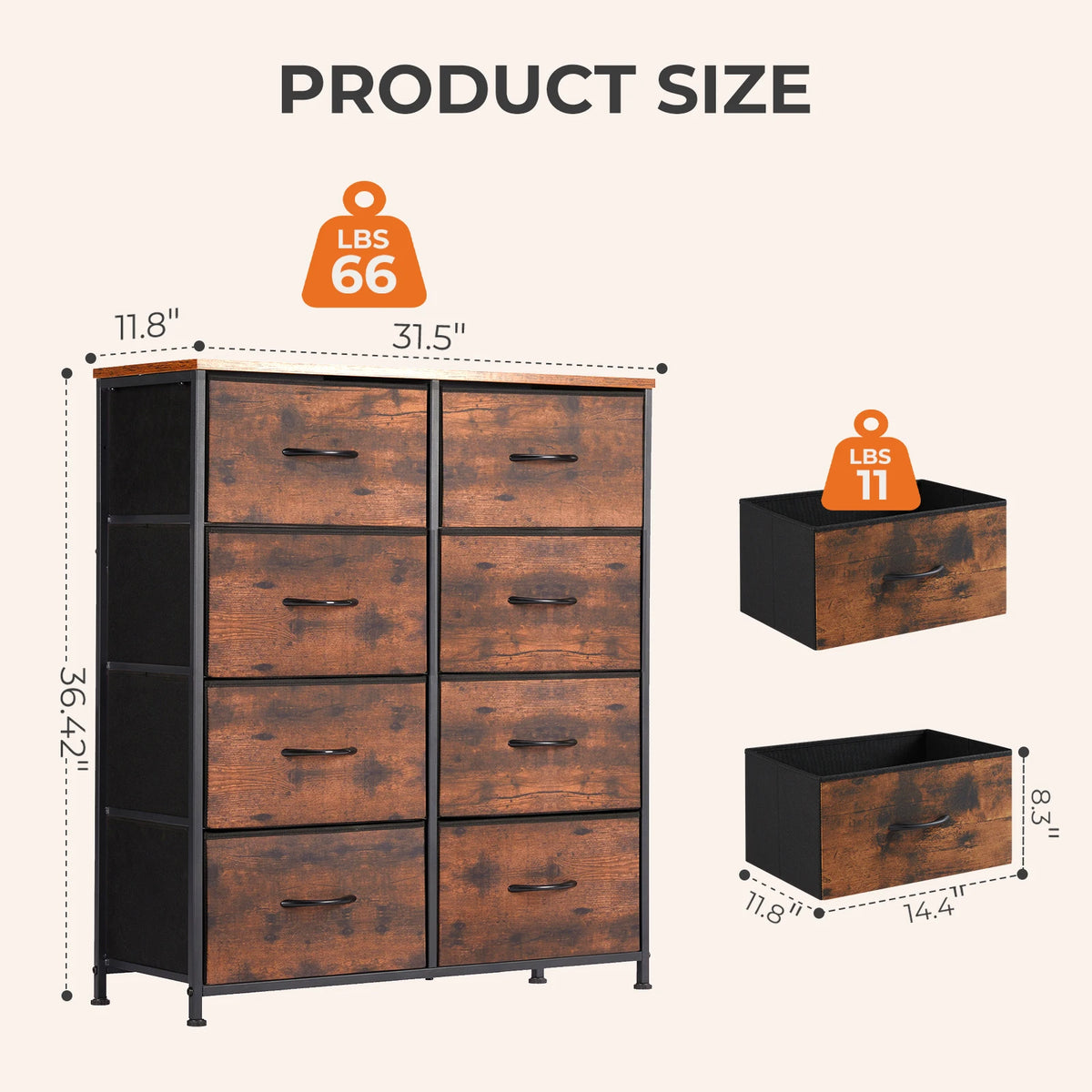 MCQ 8 Drawer Metal Storage Cabinet For Living Room And Bedroom