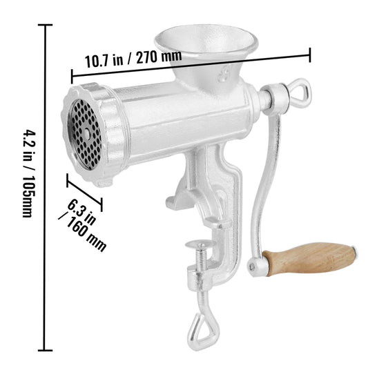 SucceBuy Manual Heavy Duty Cast Iron Meat Grinder Table Clamp