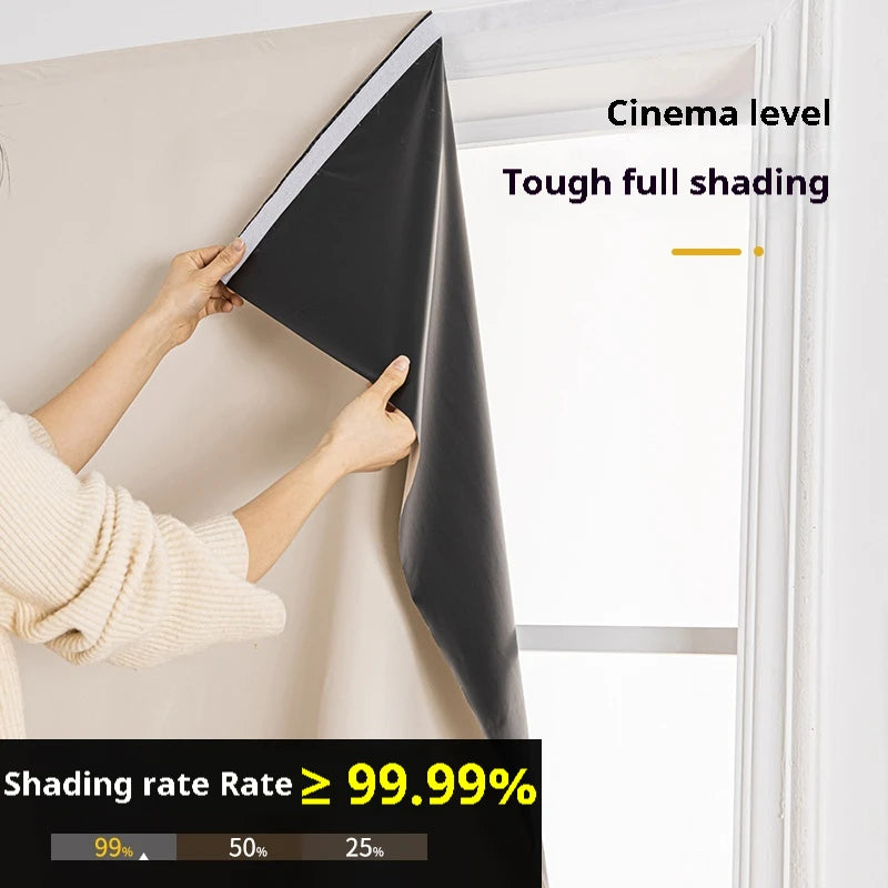 Self Adhesive Blackout Window Curtains For Bedroom Privacy Sunshade