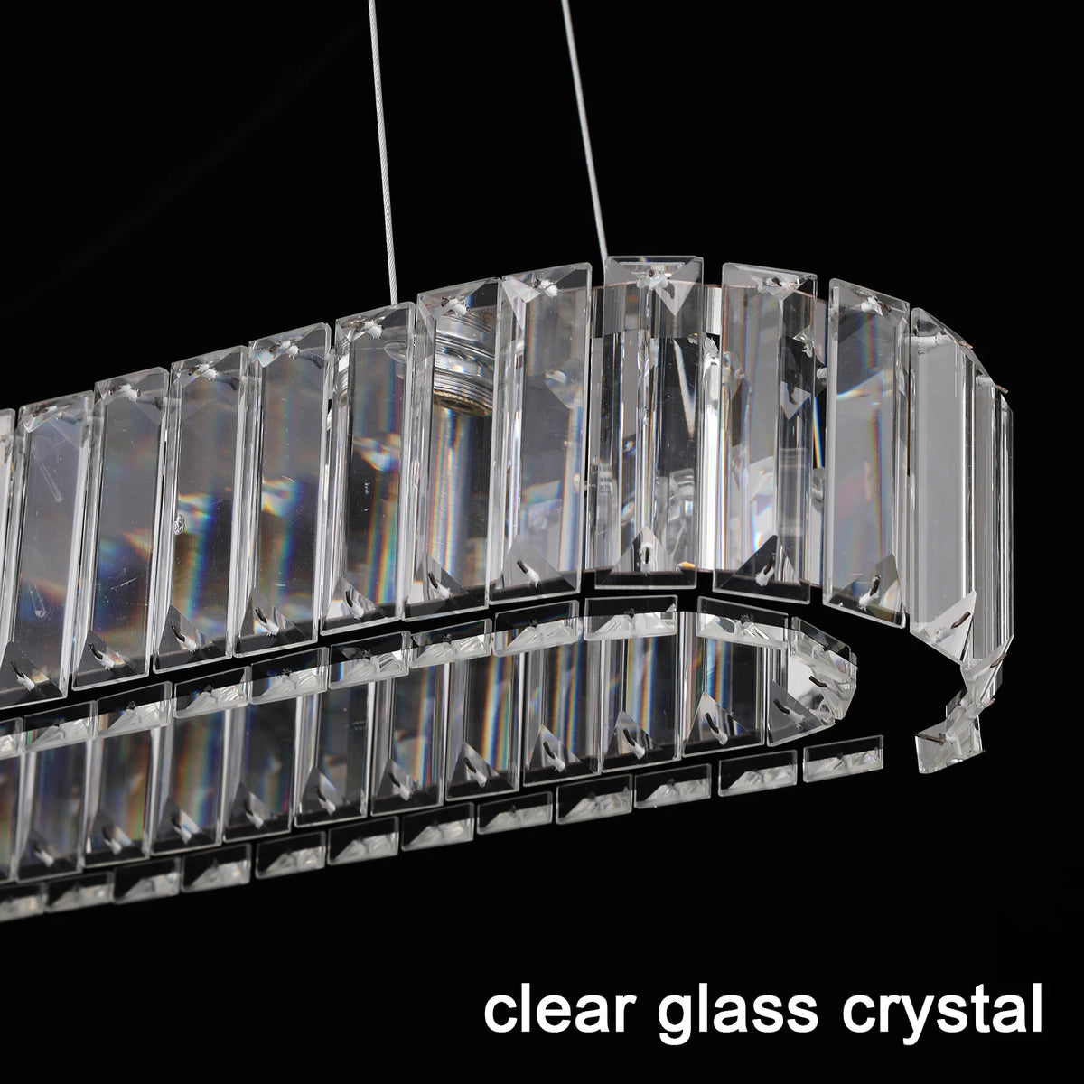 Vetrulus Modern Crystal Oval Pendant Light Ceiling Lamp