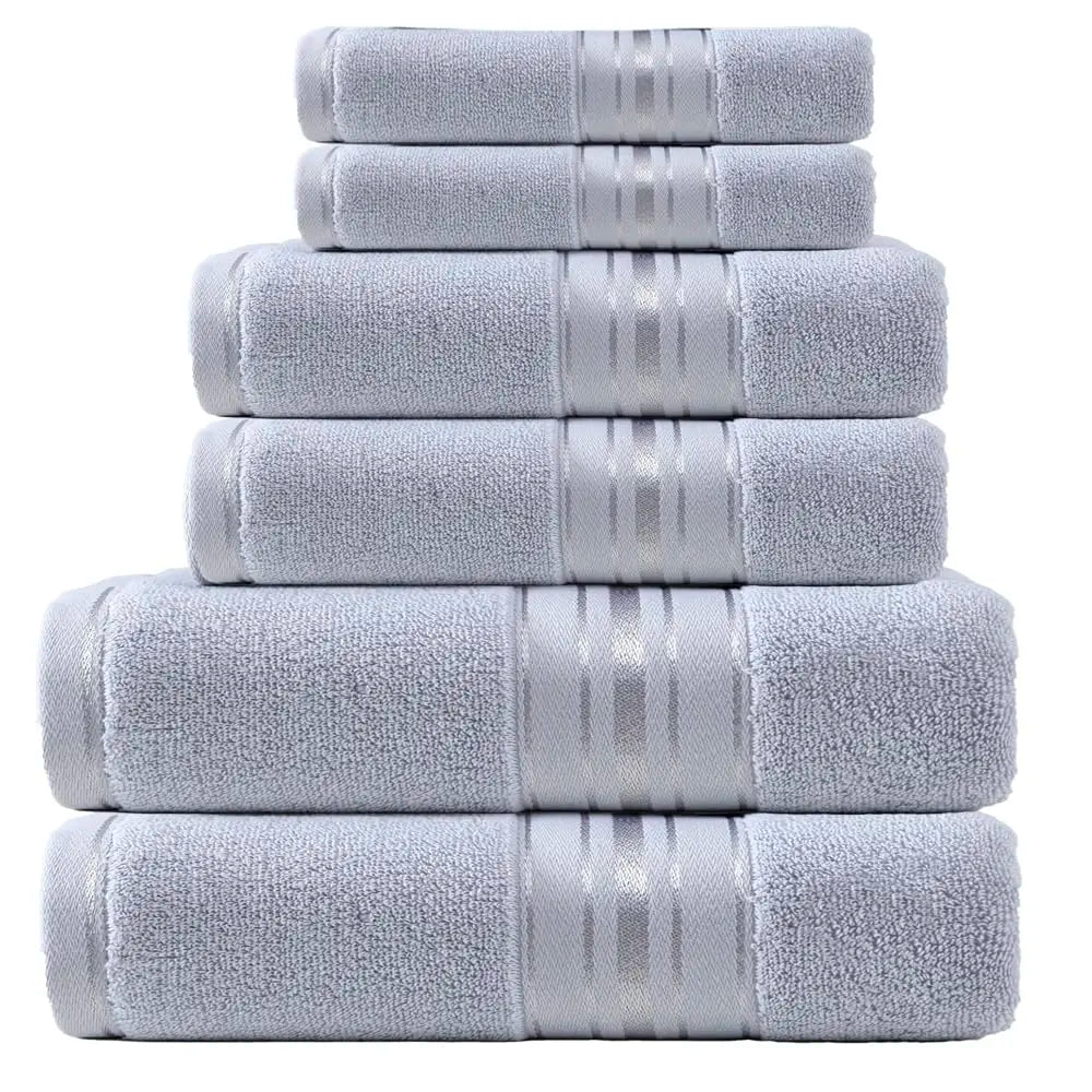 Luxury 6 Piece Cotton Turkish Towel Set For Bathroom