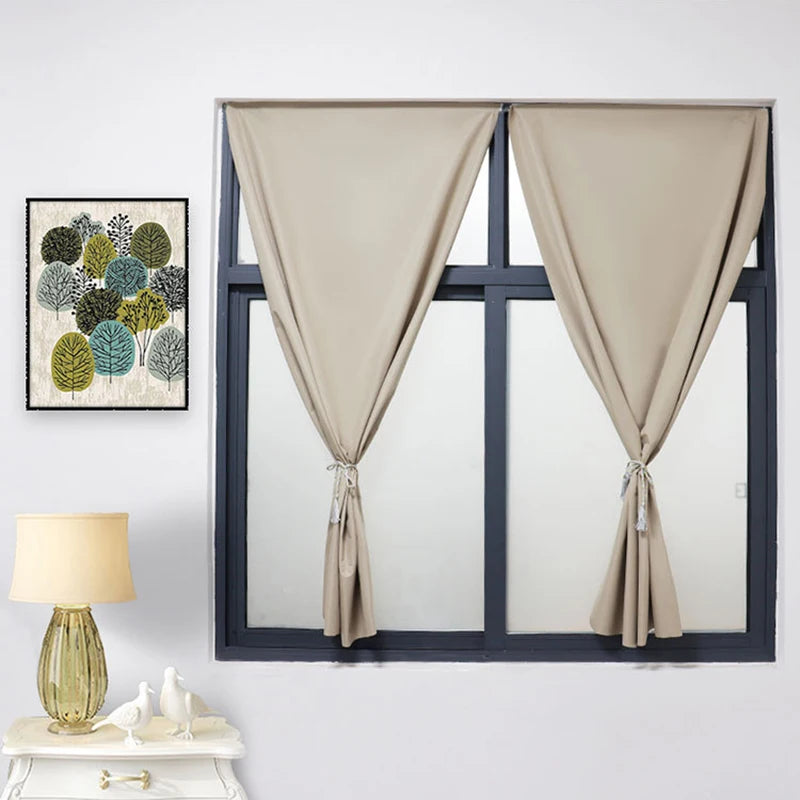 Self Adhesive Blackout Window Curtains For Bedroom Privacy Sunshade