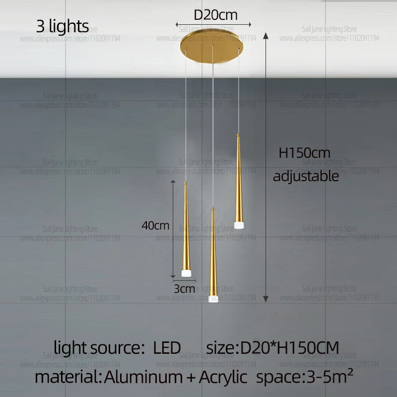 CAMPEGGI Luxury LED Pendant Chandelier for Living Room and Staircase
