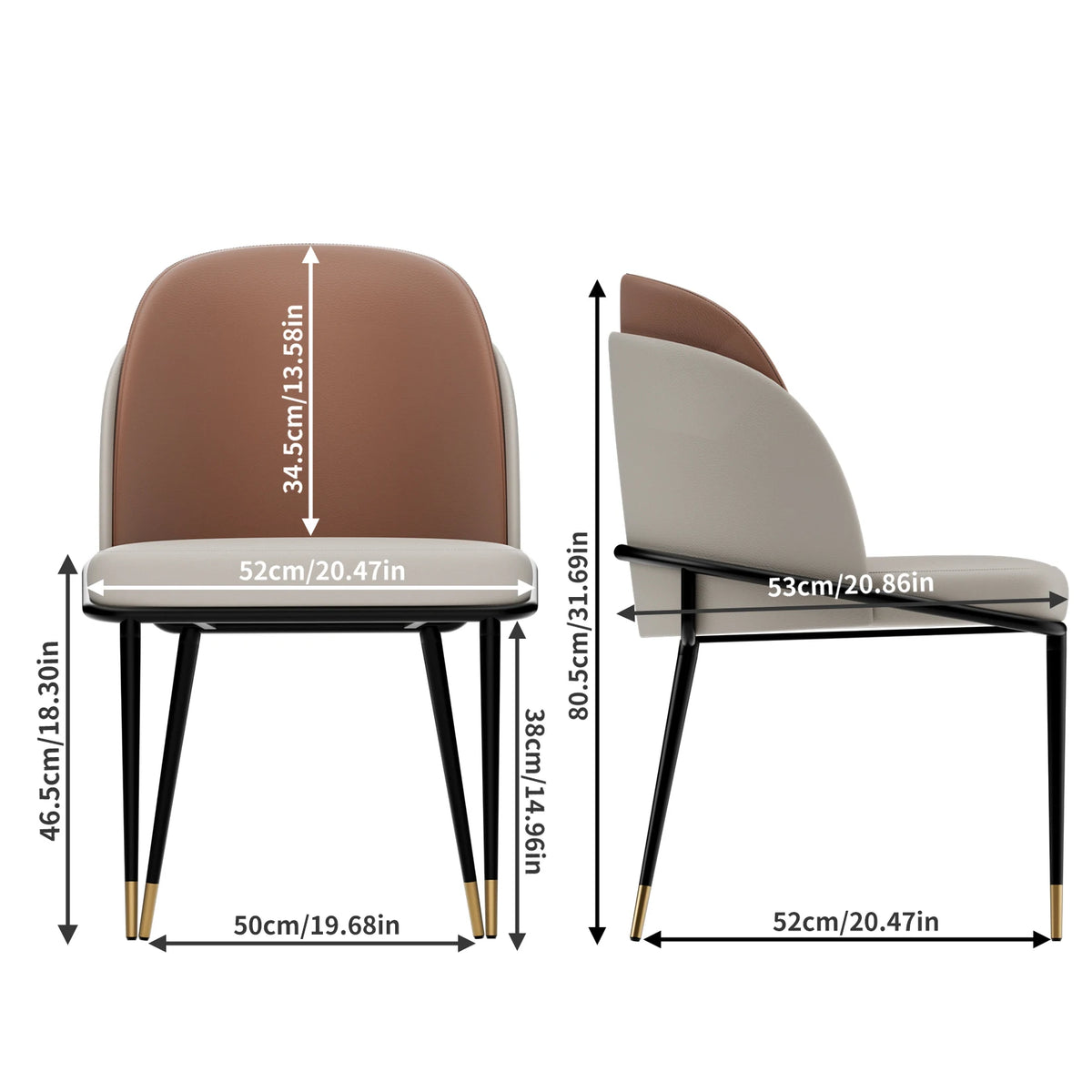 Modern Faux Leather Padded Dining Chairs Set Of Two