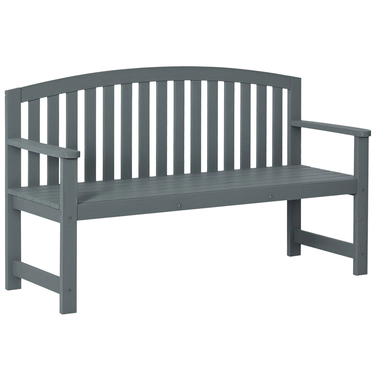 Outsunny Modern Arch Slatted Backrest Garden Bench For Outdoors