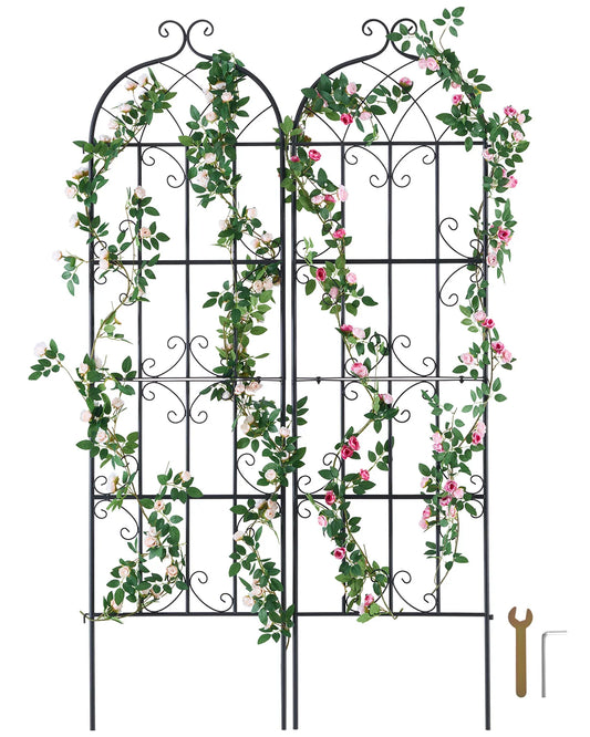 SucceBuy Rustproof Metal Garden Trellis For Climbing Plants And Flowers