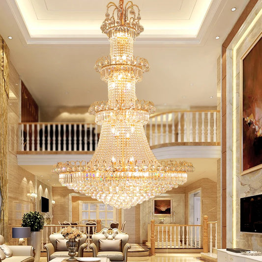 NORMICHY European Crystal Chandelier for Living Room Staircase Lighting
