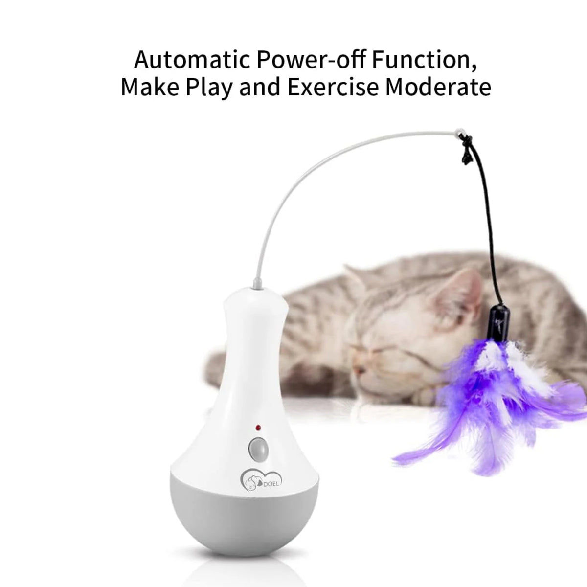 DOEL Interactive Feather Teaser Toy for Cats and Kittens Indoor Play