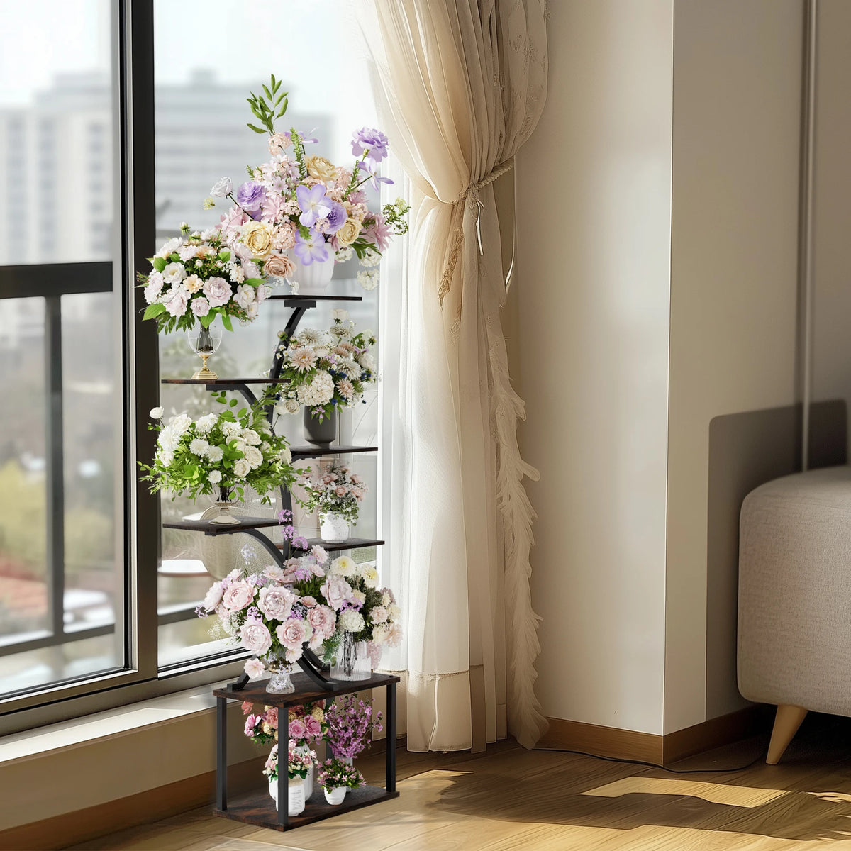 Wisfor 7 Tier Metal Tree Indoor Plant Stand Organizer