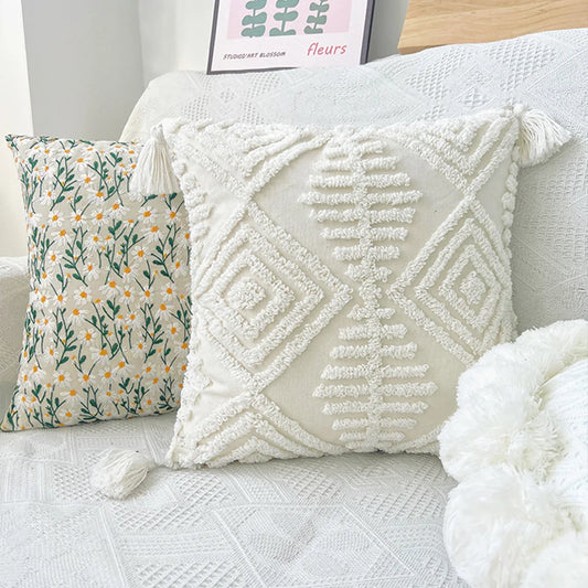 Light Luxury Floral Embroidered Pillow Case and Cushion Cover
