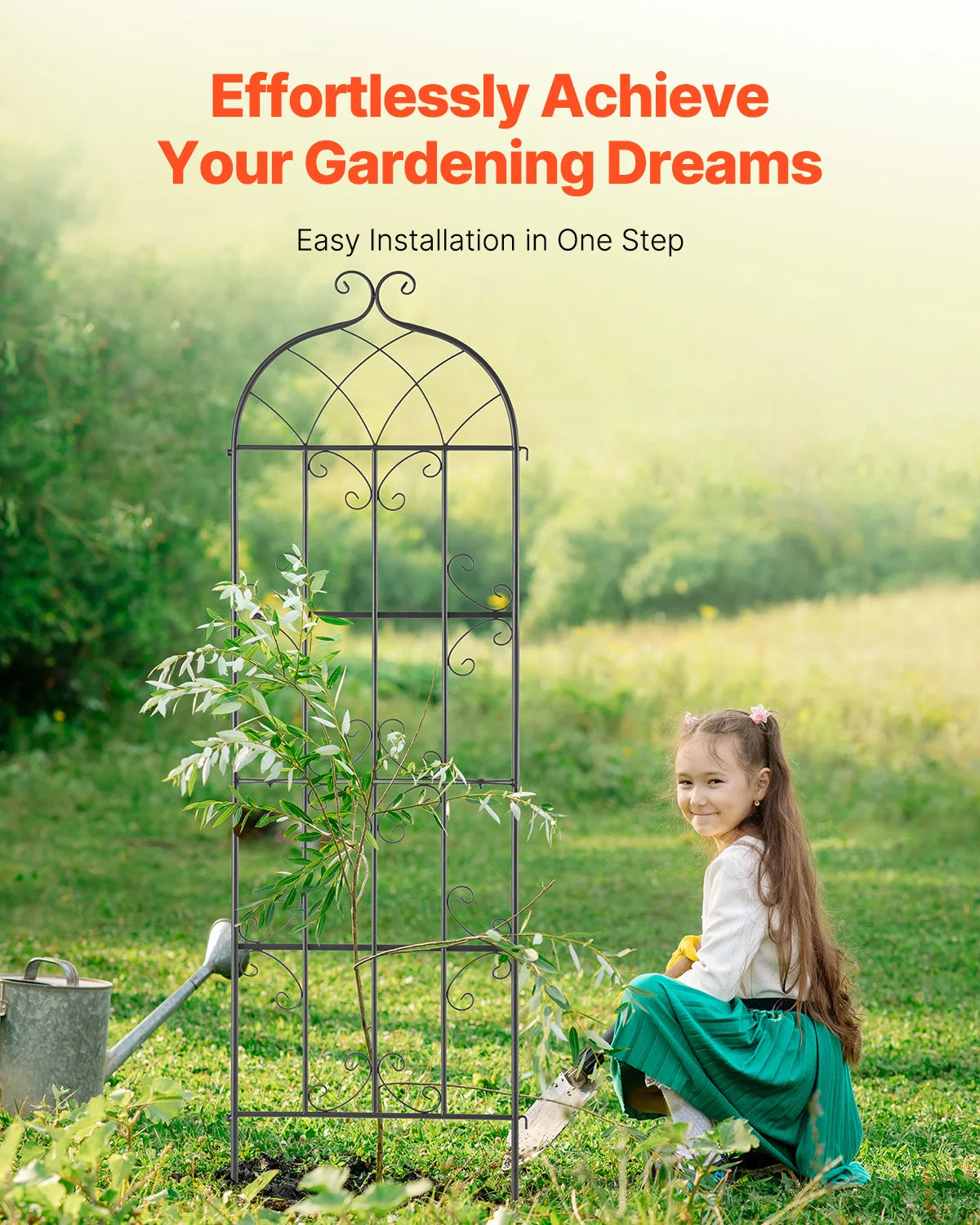 SucceBuy Rustproof Metal Garden Trellis For Climbing Plants And Flowers