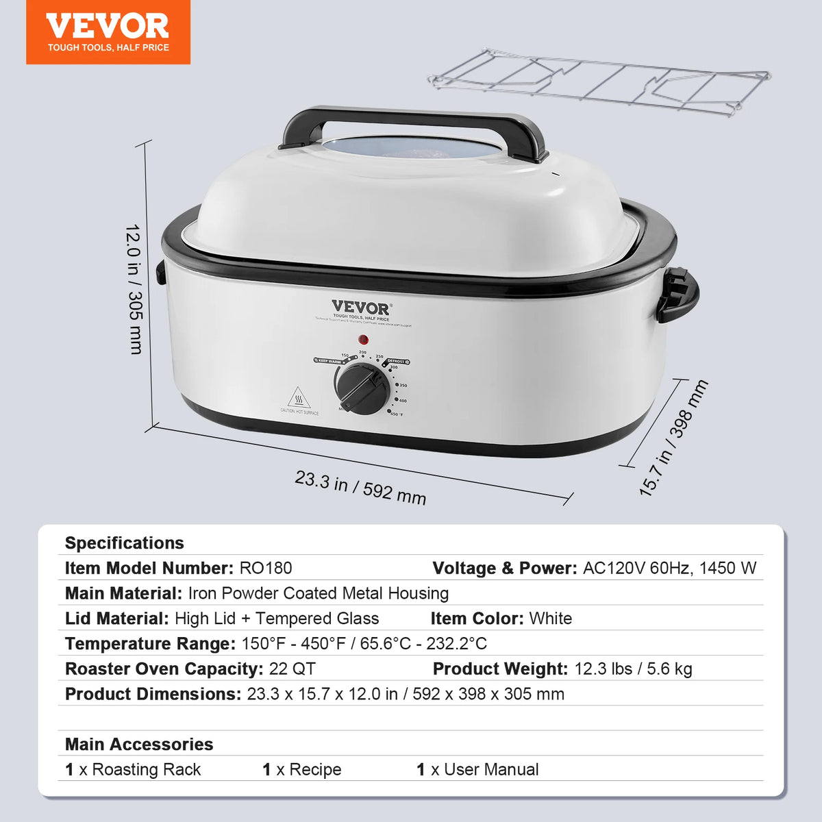 SucceBuy Electric Roaster Oven With Self Basting Lid Defrost Feature