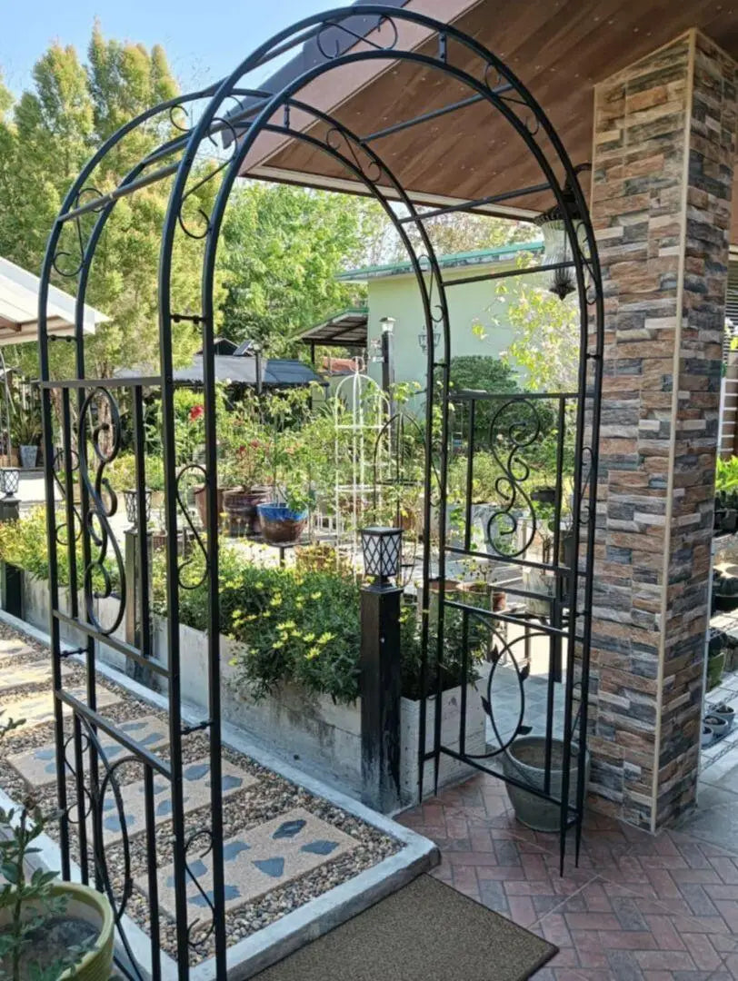 Heavy Duty Metal Garden Arbor Plant Arch Trellis Frame
