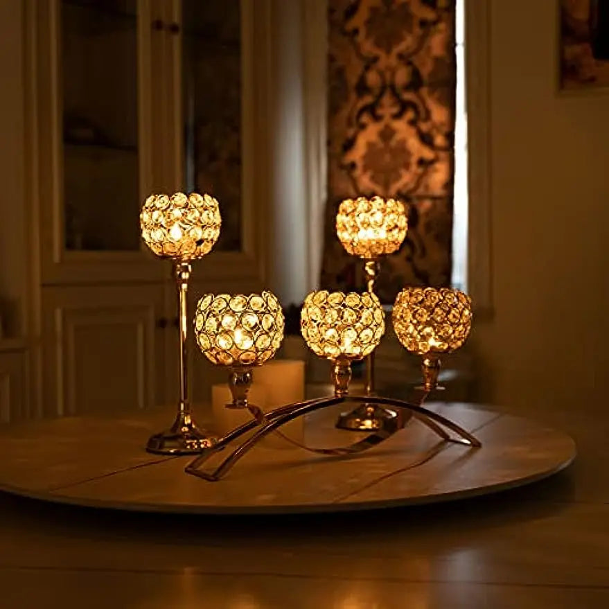 Vincigant Metal Three Arm Candelabra For Table Centerpieces