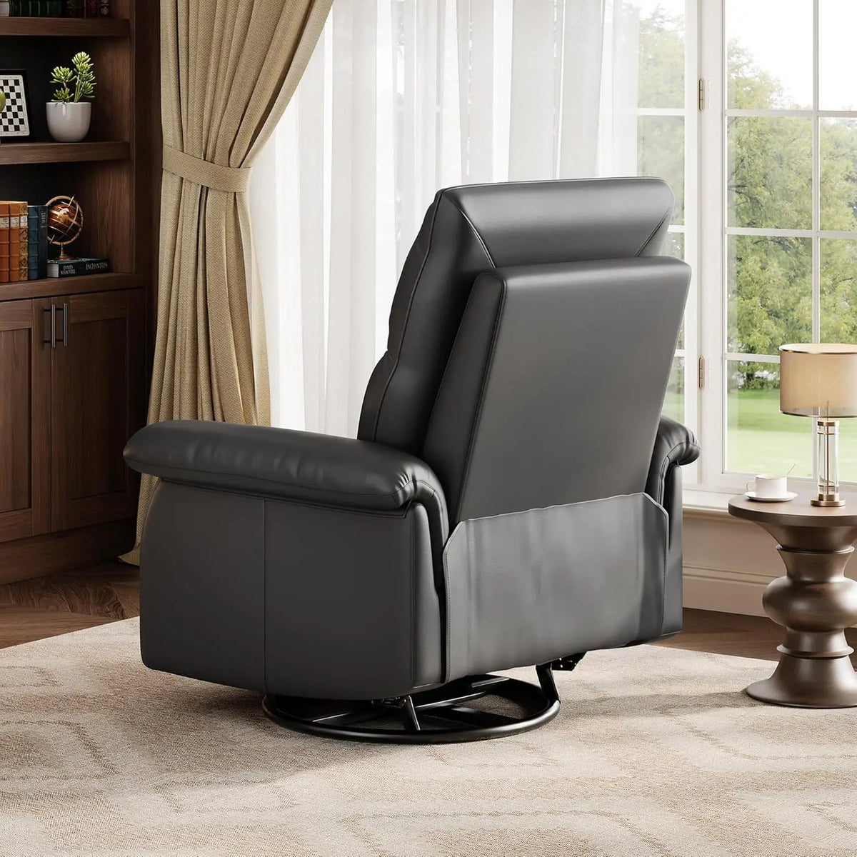 Luxury PU Leather Recliner Rocker Chair For Living Room