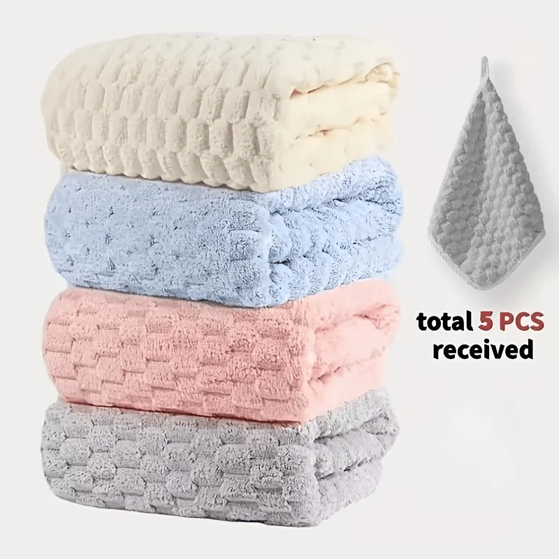 Waffle Weave Bath Towels Ultra Soft Absorbent Quick Dry Set