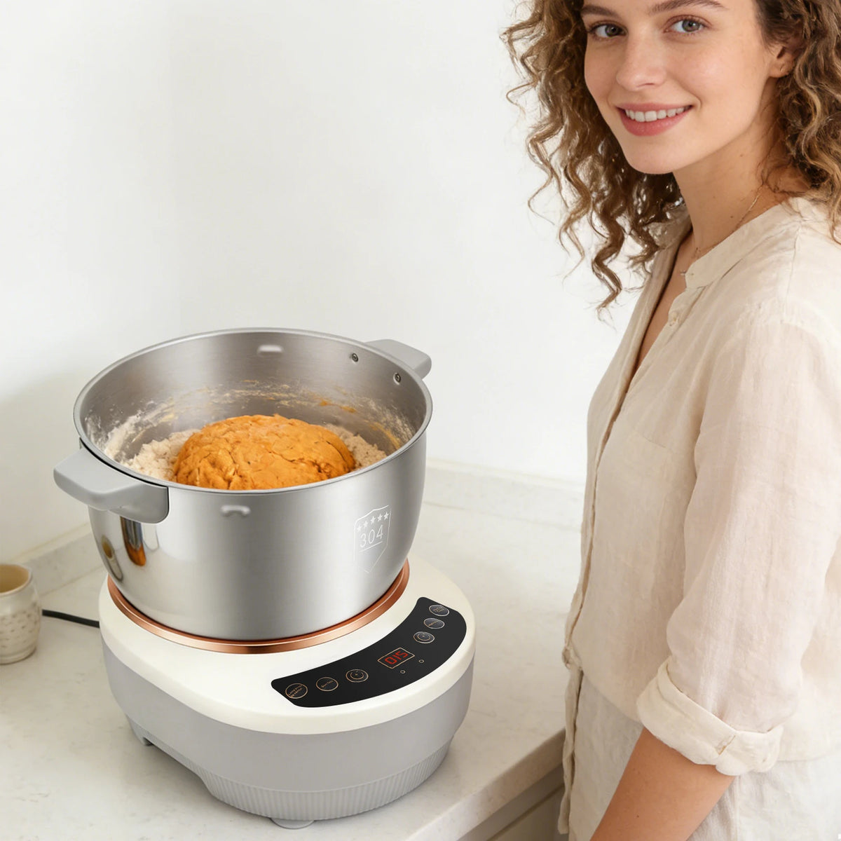 Electric Dough Kneading Mixer With Fermentation Function for Home Kitchens