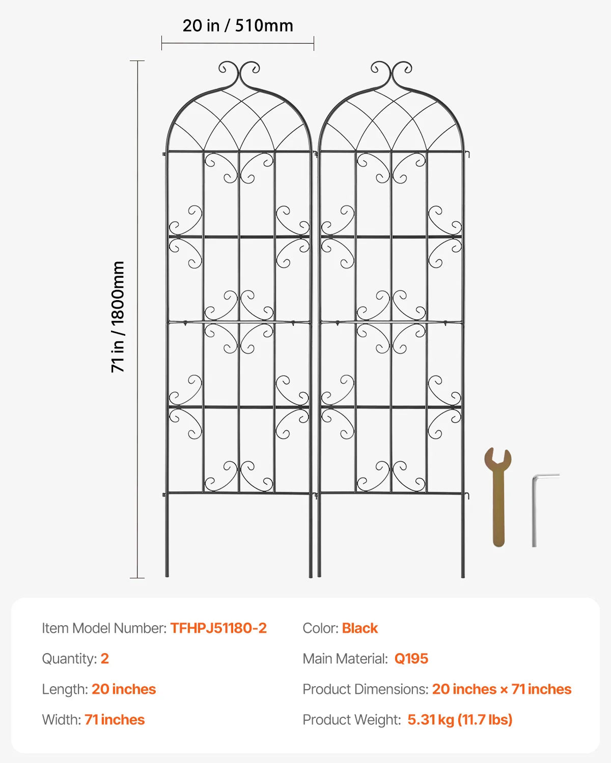 SucceBuy Rustproof Metal Garden Trellis For Climbing Plants And Flowers