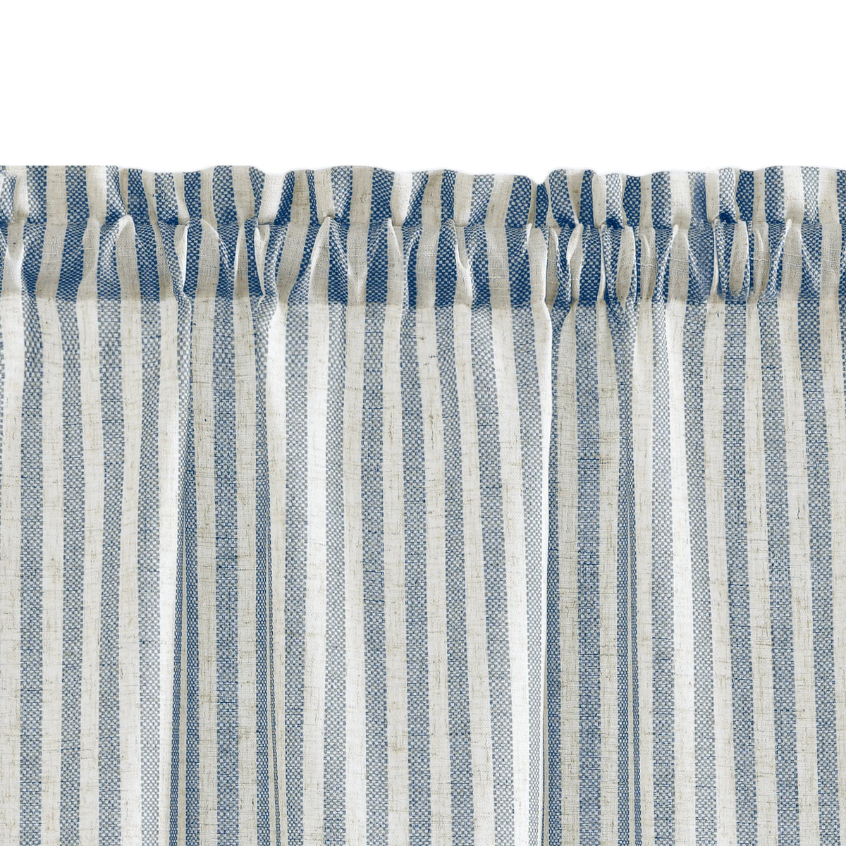 Jinchan Faux Linen Striped Cafe Curtains Rod Pocket Light Filtering