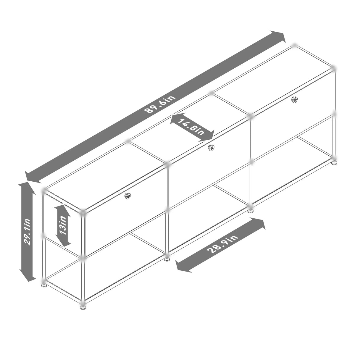 Modern Storage Cabinet Stainless Steel TV Stand Home Office Furniture