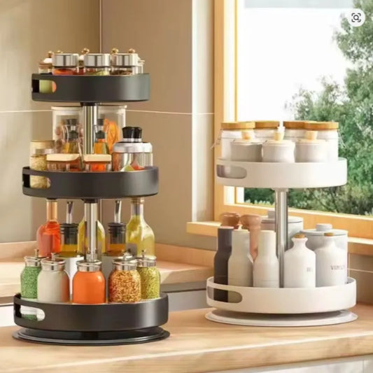 Kitchen 360 Degree Rotating Spice Rack Organizer Condiment Storage Holder