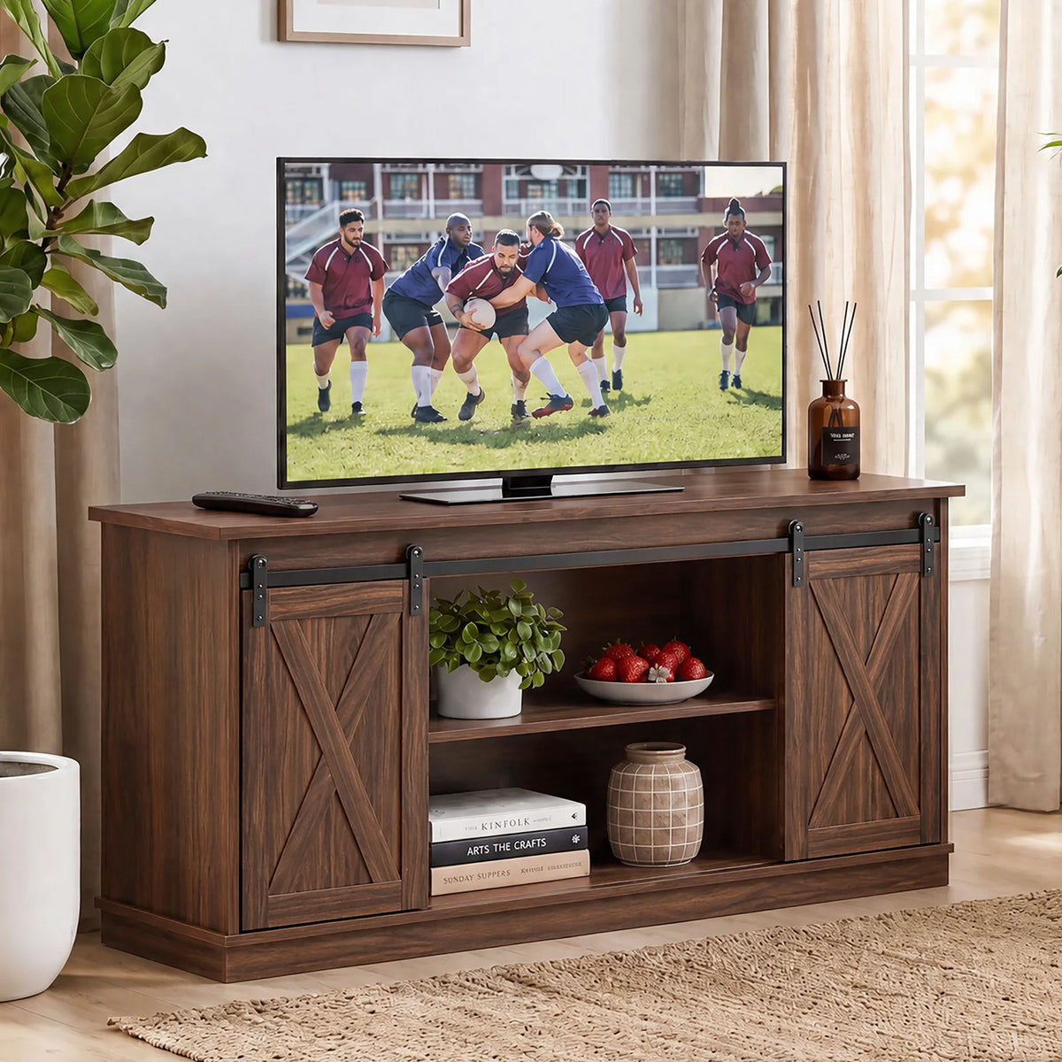 MCQ Modern Wood Storage TV Media Console Cabinet Unit
