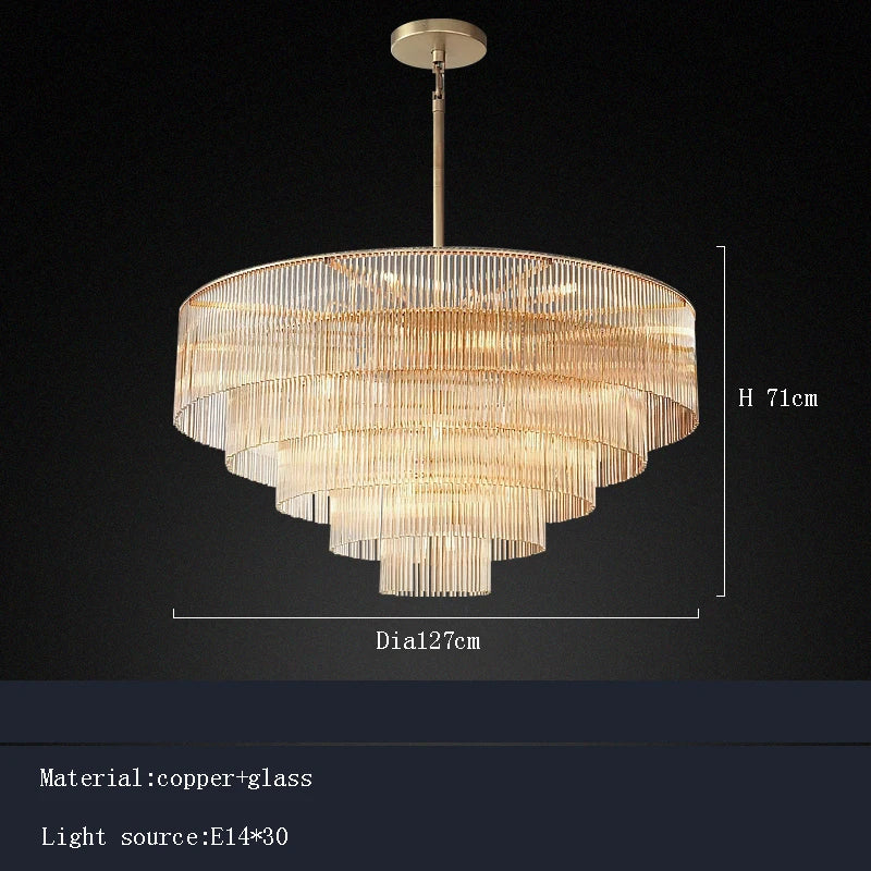Nordic Luxury Glass Chandelier Pendant Light for Living Room Hotel