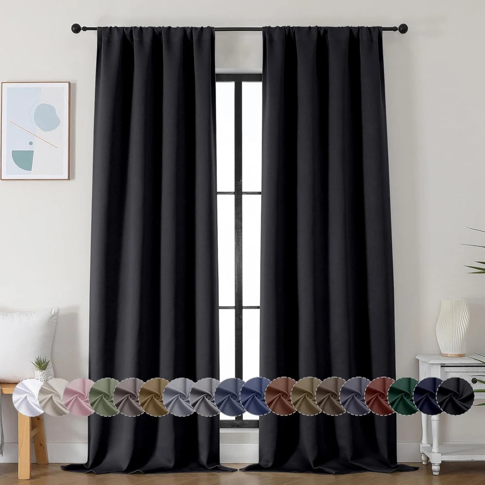 Thermal Insulated Grommet Blackout Curtain Panels For Home