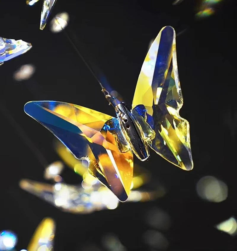 JIAYOOR Butterfly Crystal Chandelier Luxury Pendant Light for Living Room