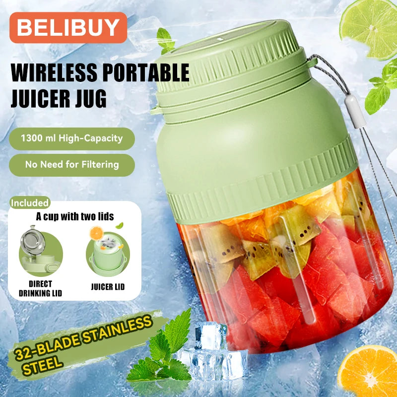 Portable USB Electric Fruit Juicer Blender With Six Steel Blades
