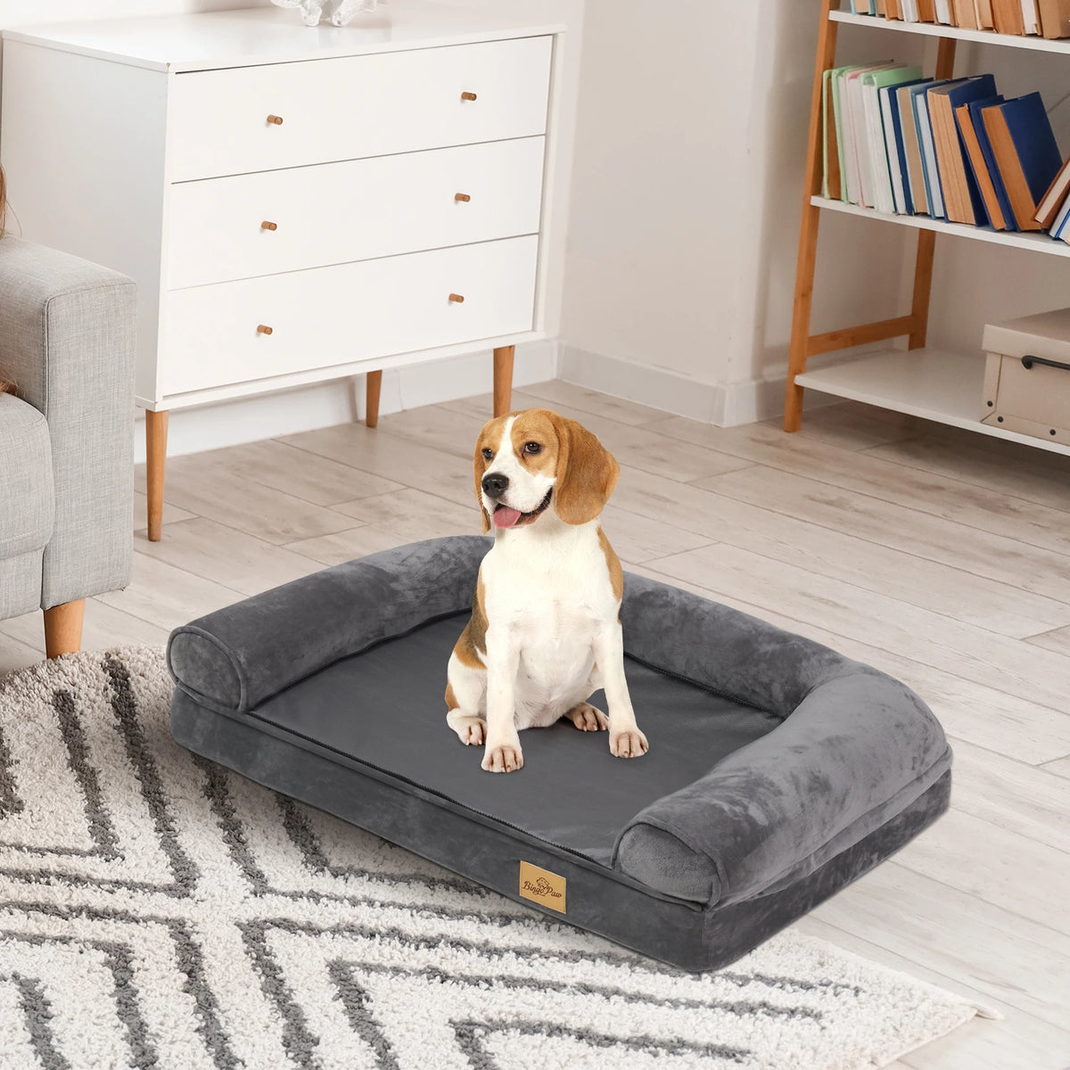 Waterproof Bolster Dog Sofa Bed With Removable Washable Cover