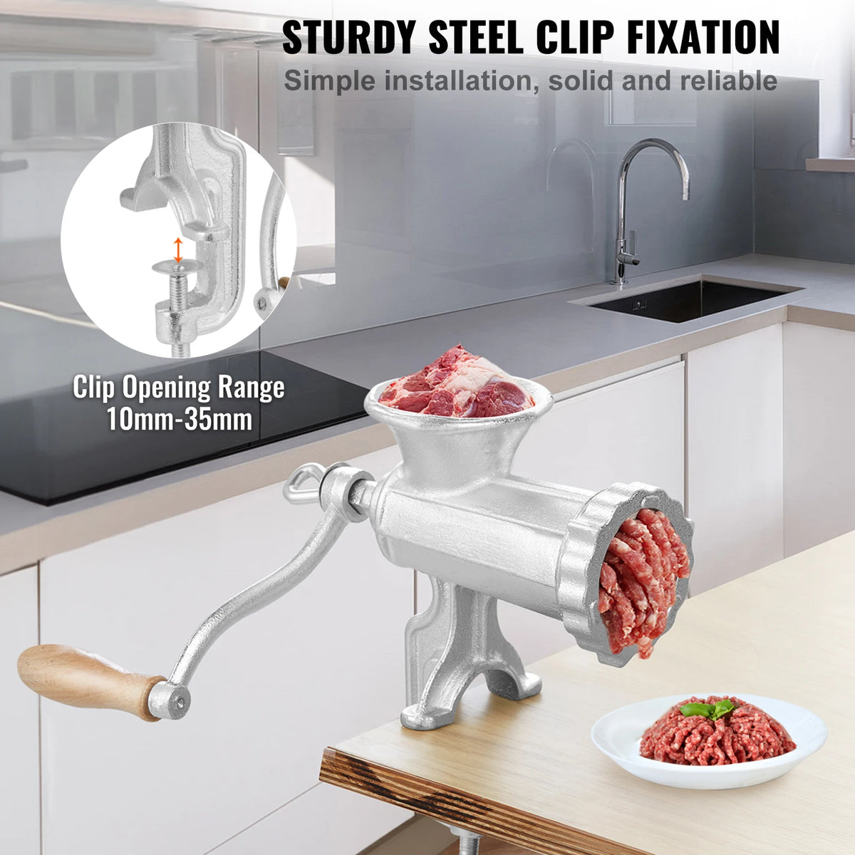 SucceBuy Manual Heavy Duty Cast Iron Meat Grinder Table Clamp