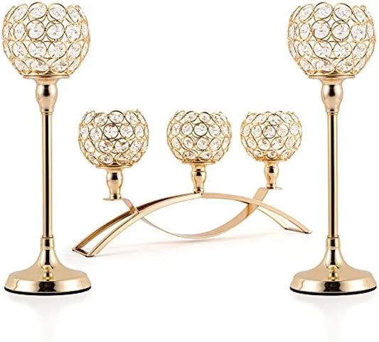 Vincigant Metal Three Arm Candelabra For Table Centerpieces