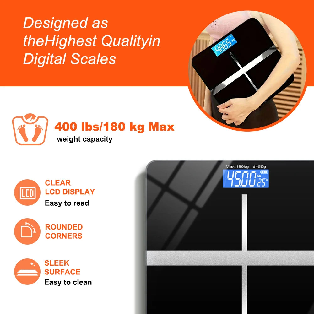 ZNLYRION Digital Bathroom Scale With High Precision Sensor Display