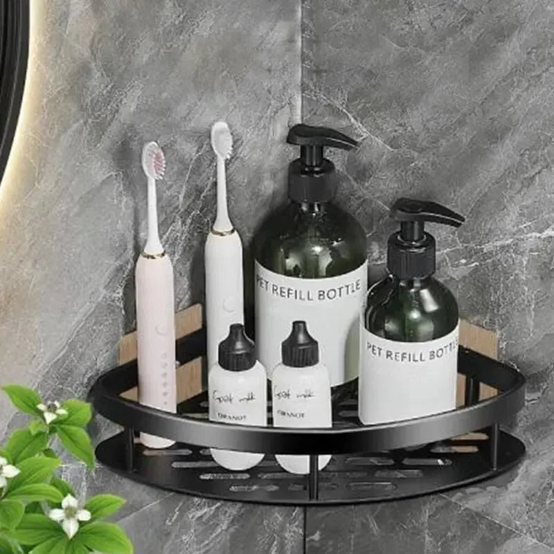 Bathroom No Drill Wall Mount Corner Storage Shelf For Shower