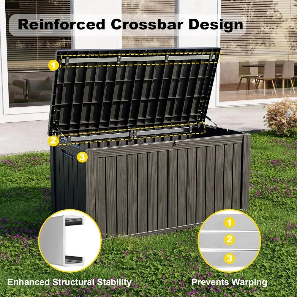 Lockable Waterproof Outdoor Storage Deck Box For Patio Garden Tools