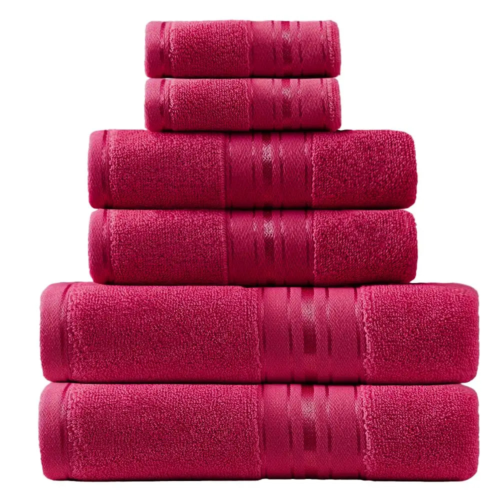 Luxury 6 Piece Cotton Turkish Towel Set For Bathroom