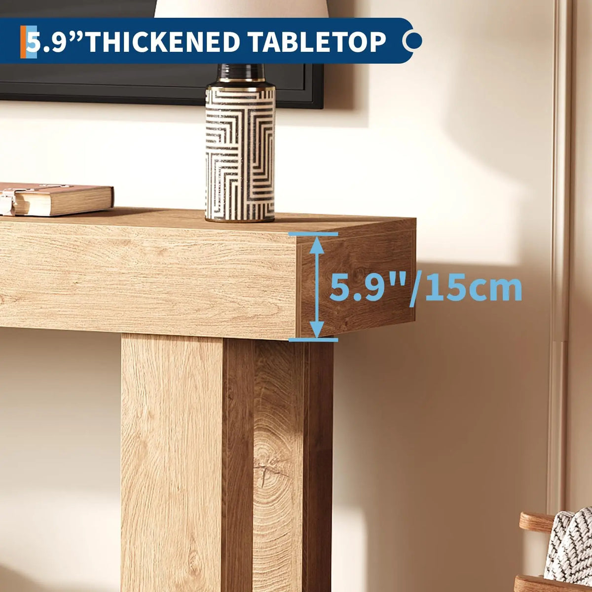 HiMiss Modern Wooden Console Table for Living Room Sofa